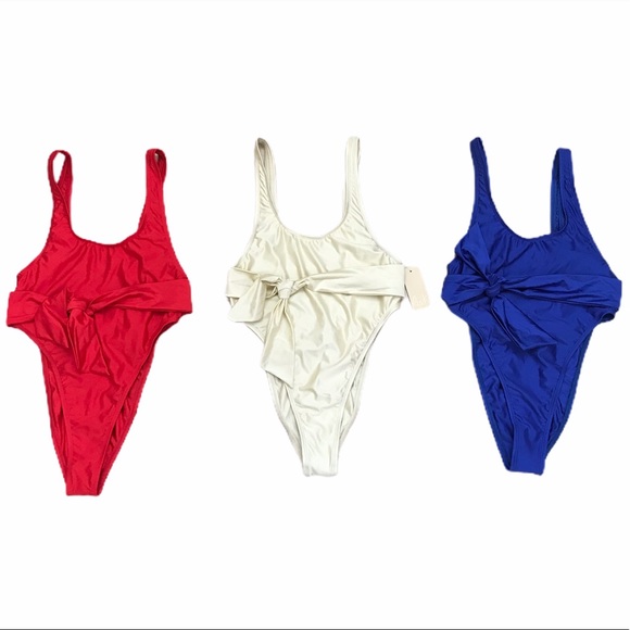 NWT Ris-K Cream One-Piece Bathing Suits Size M - Picture 4 of 8